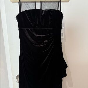 Scarlett Strapless Black Velvet Dress